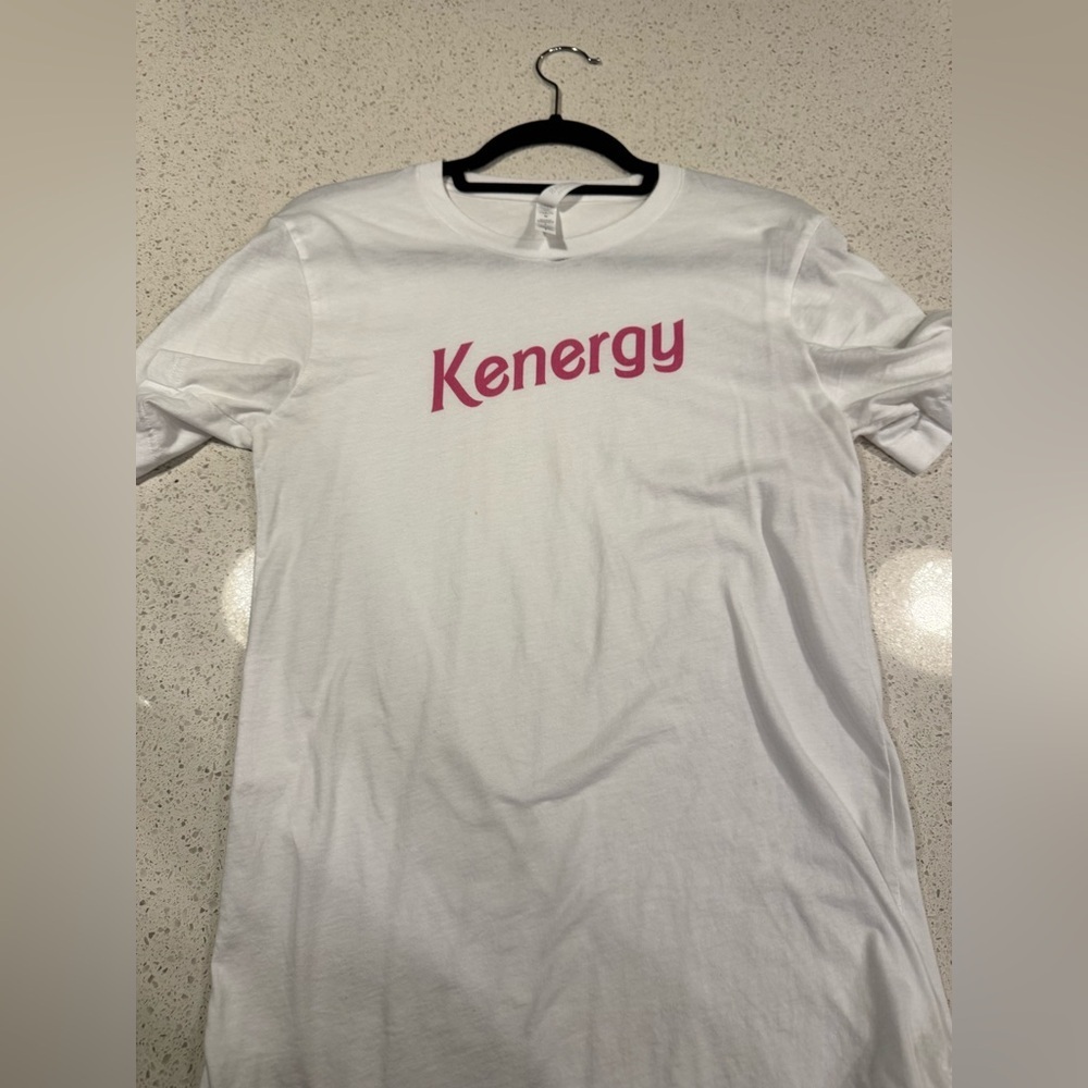 Barbie’s ‘Kenergy’ Adult Small White Pink Font Bella Canvas Shirt NWOT - Picture 9 of 9
